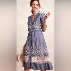 Adorable size 12P Moulinette Soeurs embroidered shirt dress.